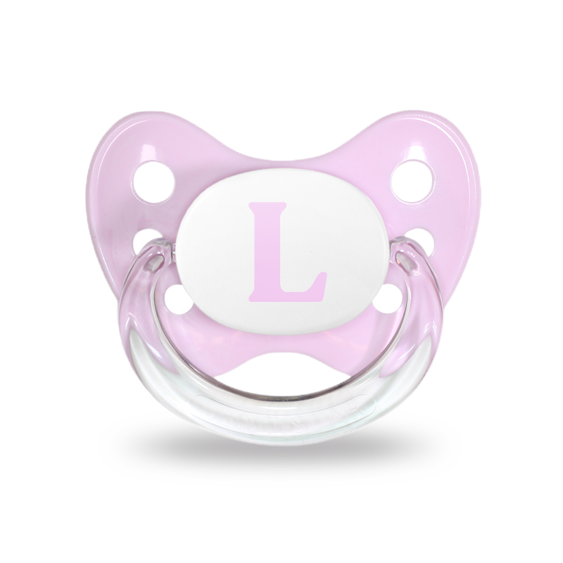 Name pacifier set of 2 with letter L