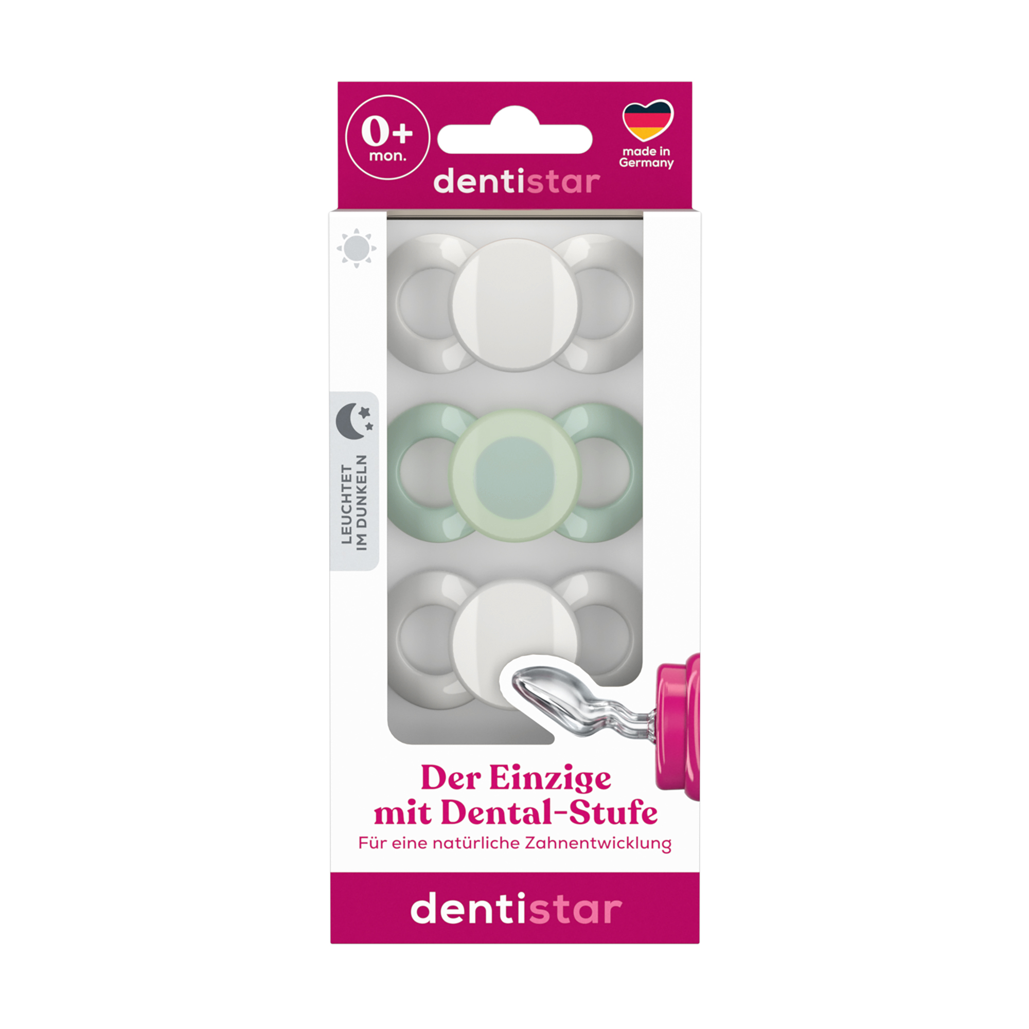 Dentistar Day & Night Soother 3pack in Blue Size 1 