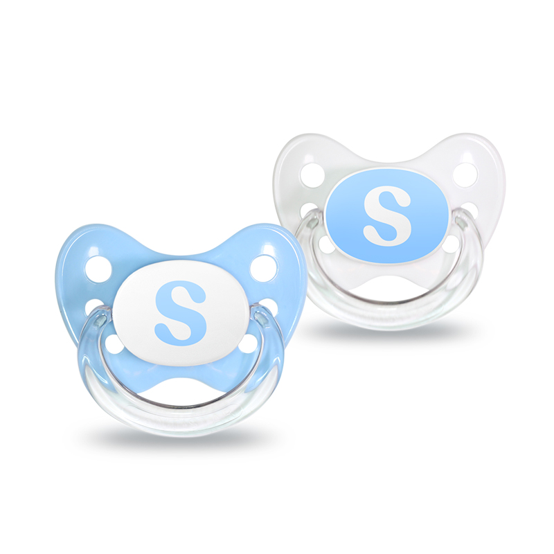 Name pacifier set of 2 with letter S