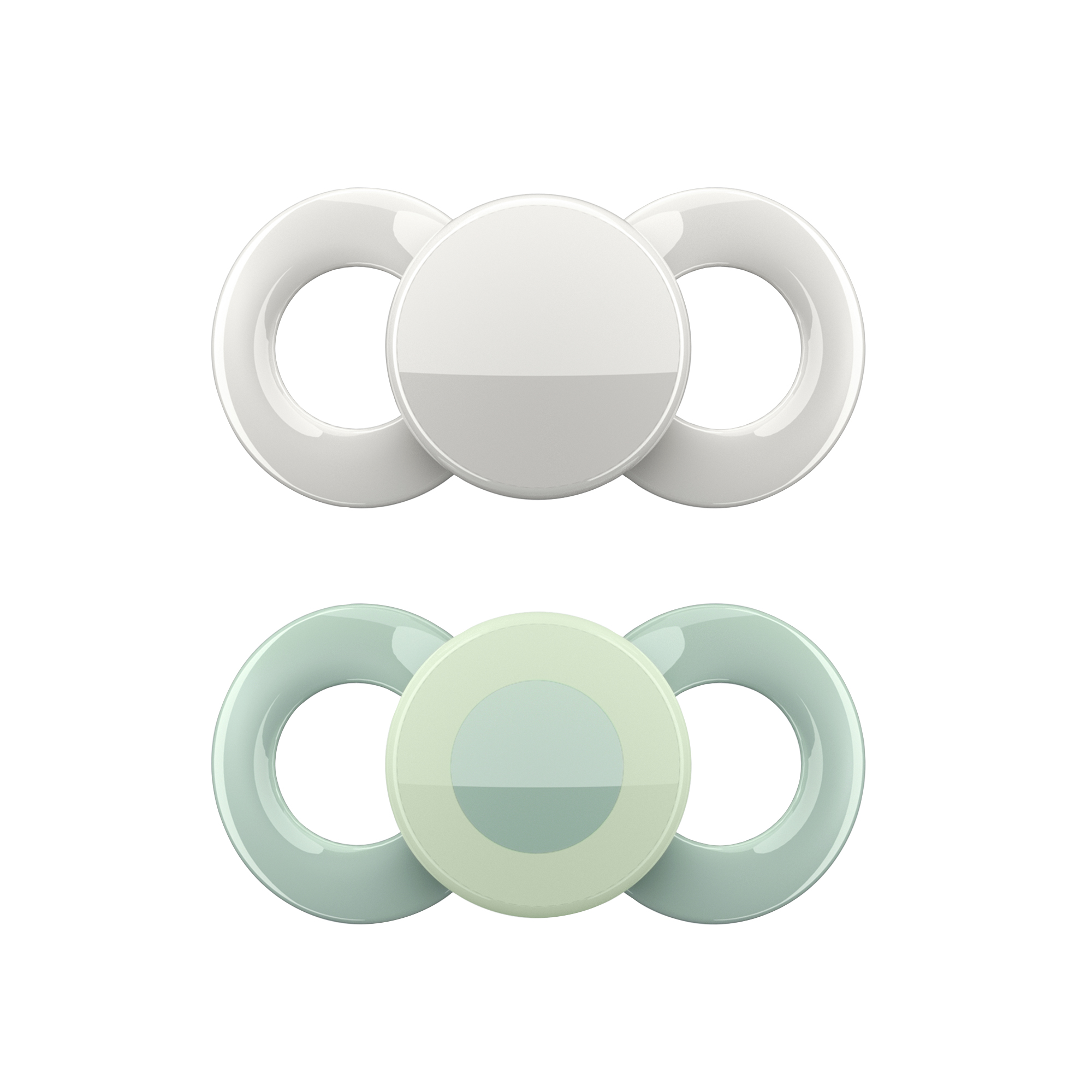 Dentistar day & night pacifier green and beige, set of 2, 0 - 6 months