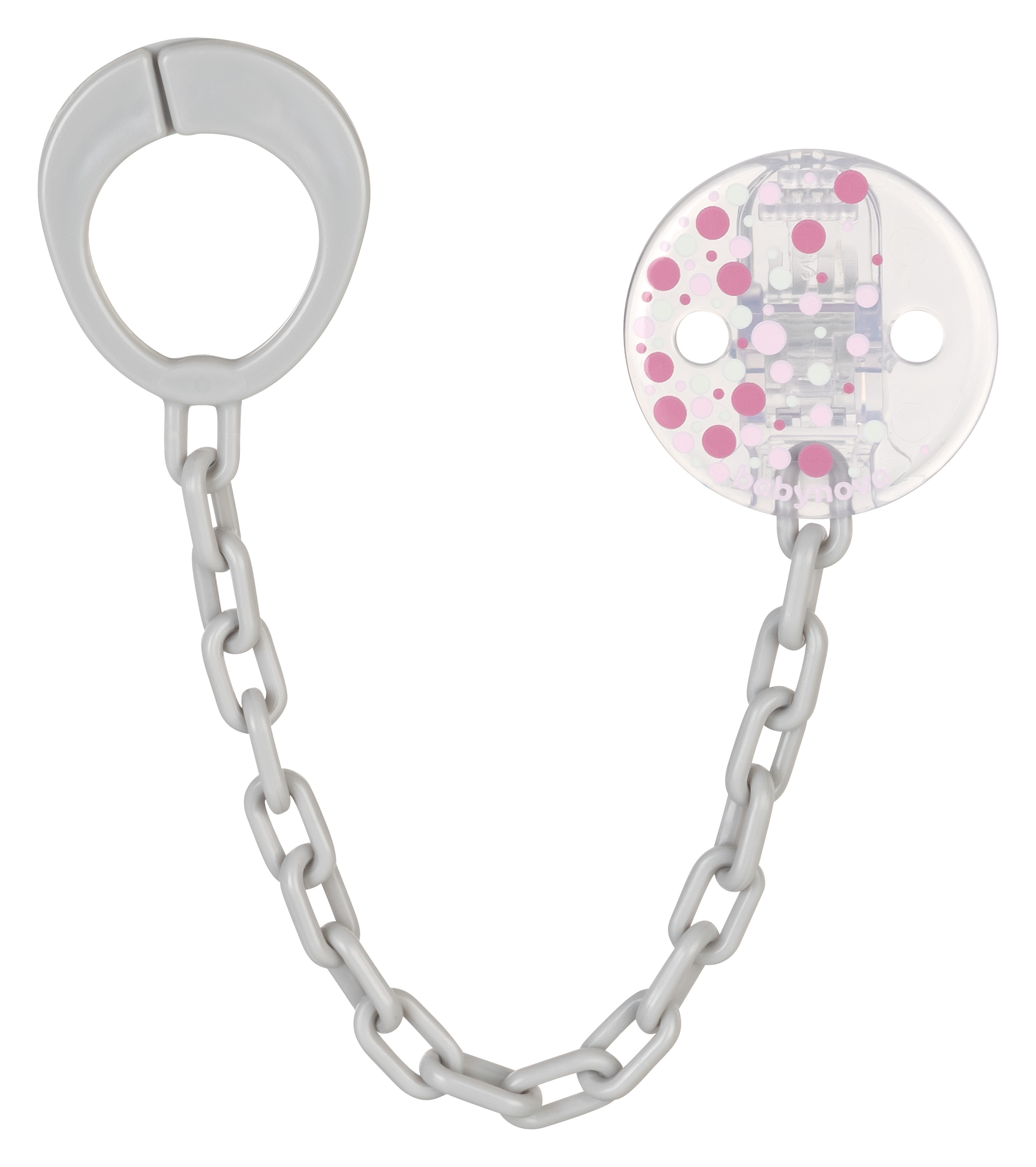 Pacifier chain pink dots